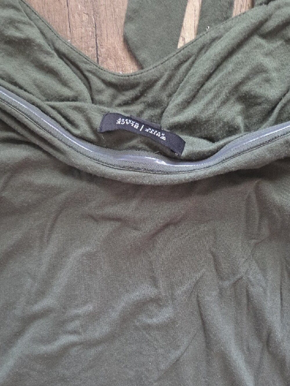 White House Black Market Olive Green Jeweled Halter Tank Y2k - Picture 7 of 7